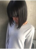 bibito ダークアッシュ 切りっぱなしボブ