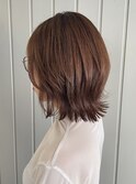 外ハネショートボブ レイヤーカット アッシュブラウン