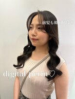 アミー 銀座(Ammy) 顔周りも韓国風に!#コテ巻き風パーマ