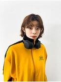 切りっぱなしボブ×前髪パーマ