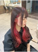 インナーカラー レッド Neolive capu町田店