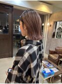 【ボブスタイル】透明感ピンクベージュカラーが人気です!