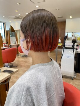 レクタ(recta) 大人30代40代白髪ぼかし裾カラー切りっぱなしボブ