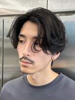 ワンカールニュアンスフェザー韓国カルマメンズパーマ