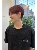 ワインレッド×韓国センターパート