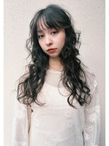 レジュアル(RESSUAL) ロング強めスパイラルパーマ暗めカラーウェーブヘアハードパーマ
