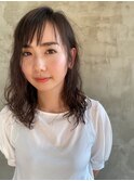 大人かわいいゆるウェーブヘア ウェーブパーマ