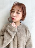 ポニーアレンジ_オリーブカラーハイライトカラー_67312