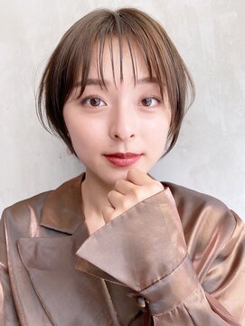 アルバム 銀座(ALBUM GINZA) ナチュラルショート_マロンベージュAラインボブ_38548