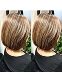白髪をぼかす極細ハイライト