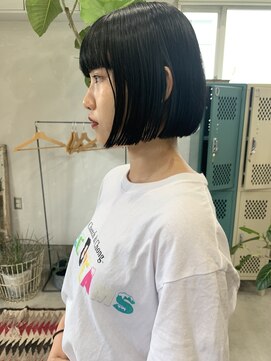 ヘアー バトン(hair vaton) ブルーブラックボブ