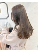 大人可愛いゆるふわ透明感カラーアッシュベージュ【中居】