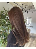 オレンジベージュ×ロング