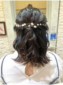 お呼ばれヘアセット♪ボブハーフアップスタイル