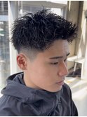 短髪パーマツイストスパイラルパーマ刈り上げスパイキーショート