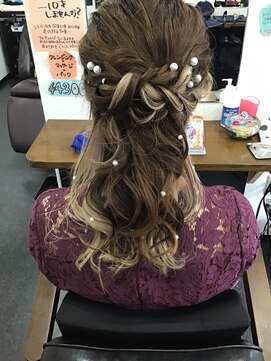 ジャスミン ハーフアップアレンジ