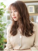 ★透明感カラーミルクティーピンクフェミニンロング30代40代★1