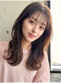 くびれヘアシースルーバングこなれヘアフェイスフレーミング