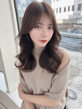 バイオレット 表参道店(Violet) くびれミディ 前髪パーマ グレージュ 韓国ヘア