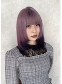 ラベンダー×裾カラー