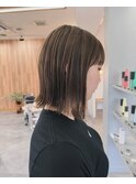切りっぱなし☆外ハネbob ×オリーブベージュ