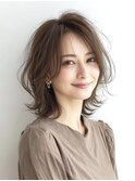 40代50代60代/脱白髪染め白髪ぼかしハイライト/くびれミディアム