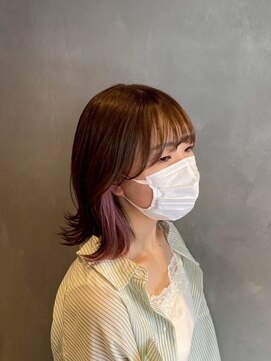 ノーヴァ バイ ボナ 前橋店(nova by bona) 【インナーカラー】耳かけボブで抜け感小顔魅せスタイル