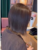 アース 郡山コスモス通り店(HAIR&MAKE EARTH)&nbsp;大人カジュアルな外はねボブ×ディープブラウン＋裾ゴールド