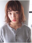 『nanuk*UEKI』春カラー*オレンジ系*外ハネウェットボブ