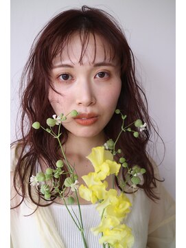 アールヘア ナチュラルアンドオーガニックサロン ナチュラルウェーブロング【オーガニックプラムピンクカラー】