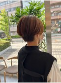 グレージュカラーひし形ボブマッシュ大人かわいい20代30代40代