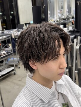 メンズヘアセンス 渋谷(MEN'S HAIR SENSE) アッシュブラックマッシュパーマハイライトウルフ渋谷