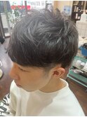 長めマッシュショートビジネスカジュアル清潔感ダークグレージュ