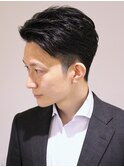 爽やかビジネスツーブロックショートアップバング