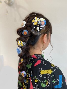 ヘアーアンドメイク リン(Hair&Make Rin) 20代30代40代50代大人かわいいポニーテール風編みおろし