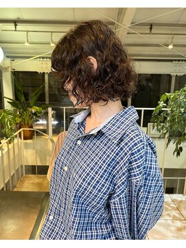 アクアオモテサンドウ(ACQUA omotesando) △癖毛風ボブパーマミディアムパーマチョコレートブラウン