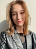 【MINX】くびれヘアアプリコットオレンジハイライトカラー表参道