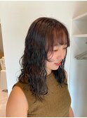 外国人/海外ガール風ウェーブパーマ透明感ブラウンカラー