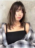 レイヤーカット/バレイヤージュ/ダブルカラー/グレージュ