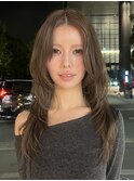 ロングレイヤーウルフレイヤーブリーチ透明感ブラウン