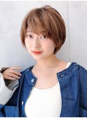 say.ショートボブひし形ショートダークレッドデザインカラー