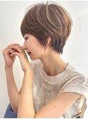丸顔面長40代50代60代×絶壁解消大人美人ショートs