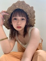 エイミー 布施店(eimee)&nbsp;切りっぱなし小顔ロングボブカーキベージュ[布施駅/布施西北口]