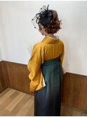 成人式前撮り 着付けヘアメイクゆるふわアップ髪飾り