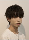 ツーブロマッシュ(刈り上げメンズパーマ黒髪ウルフ)