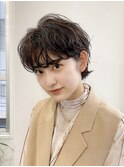 デジタルパーマレイヤーカット顔周り前髪ショートボブ/千葉