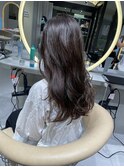 ★斜めバングミディアムヘアグレージュカラーシルキーベージュ★