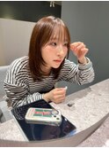 顔まわりレイヤー×ミディアムレイヤー/前髪カット/癖毛/くせ毛