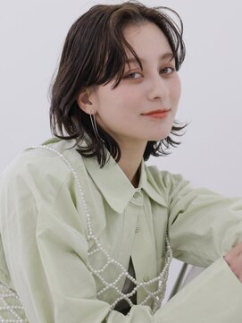 ボンドバイテトテ 三宮元町(BONDbytetote) 【BOND】アッシュブラック/シアーカラー/くびれセミディ