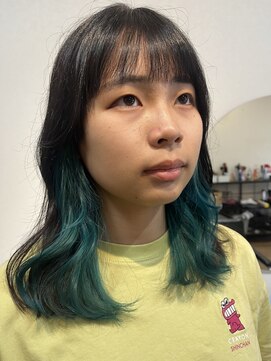 ラック 津田沼(LUCK) グリーン/インナーカラー/韓国/津田沼/ブリーチ/似合わせカット
